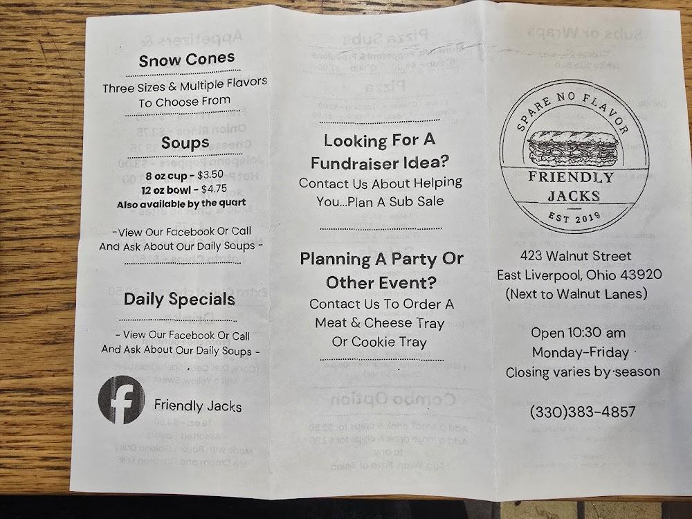 Friendly Jack's Menu image 3